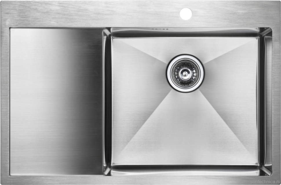 Комплект Мойка Paulmark Kroner PM217851-BSR брашированная нержавеющая сталь R + Смеситель Essen Es213211-CR хром + Измельчитель Intenso