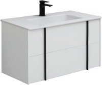 Тумба с раковиной Allen Brau Reality 90 подвесная, белый матовый, раковина Fantasy Flat 92x47, без перелива, белая