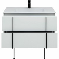 Тумба с раковиной Allen Brau Reality 90 подвесная, белый матовый, раковина Fantasy Flat 92x47, без перелива, белая