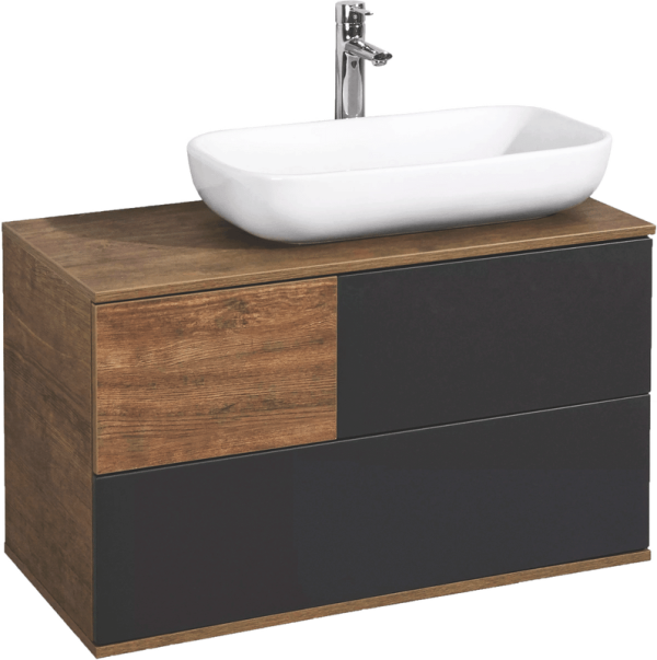 Тумба с раковиной AQUATON Терра 85 дуб кантри/антрацит