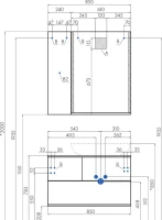 Тумба с раковиной AQUATON Терра 85 дуб кантри/антрацит