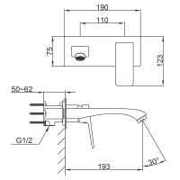 Смеситель для раковины Frap H76 F1276-6 С ВНУТРЕННЕЙ ЧАСТЬЮ, черный Смеситель для раковины Frap H76 F1276-6 С ВНУТРЕННЕЙ ЧАСТЬЮ, черный