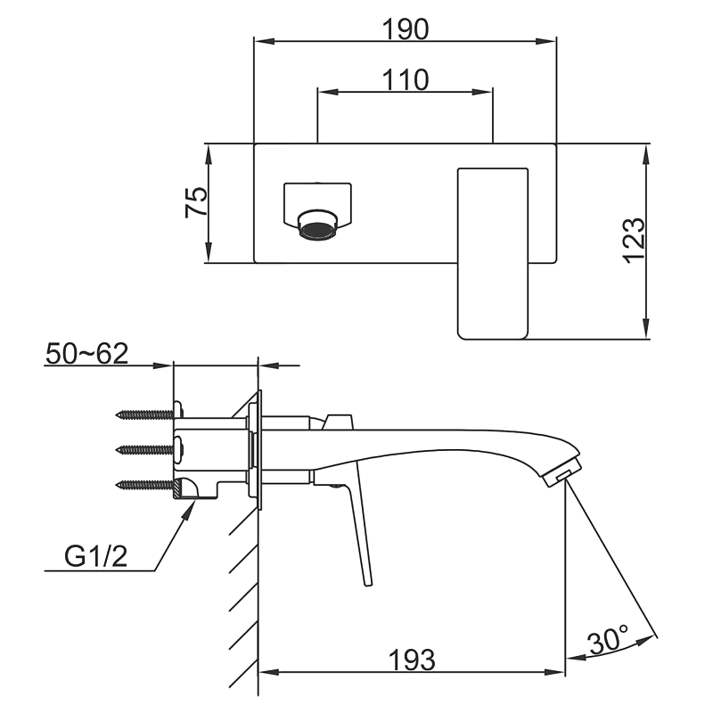 Смеситель для раковины Frap H76 F1276-6 С ВНУТРЕННЕЙ ЧАСТЬЮ, черный