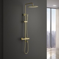 Душевая стойка Timo Saona SX-2380/17 с термостатом, матовое золото