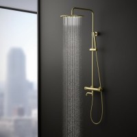 Душевая стойка Timo Saona SX-2380/17 с термостатом, матовое золото