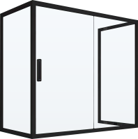 Шторка на ванну Kubele DE019 P2U-CLN-BLMT 150х70 см, профиль матовый черный
