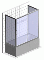 Шторка на ванну Kubele DE019 P2U-CLN-BLMT 150х70 см, профиль матовый черный