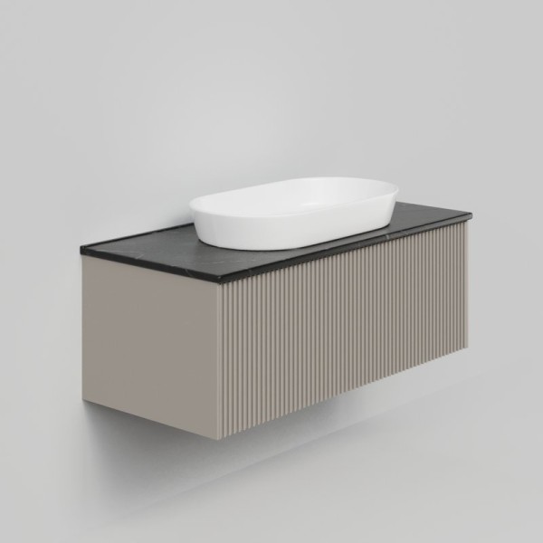 Тумба с раковиной La Fenice Terra 100 подвесная, cappuccino, столешница черный мрамор, раковина белая матовая