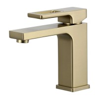 Смеситель для раковины Gappo G17-3 G1017-3 золотой сатин