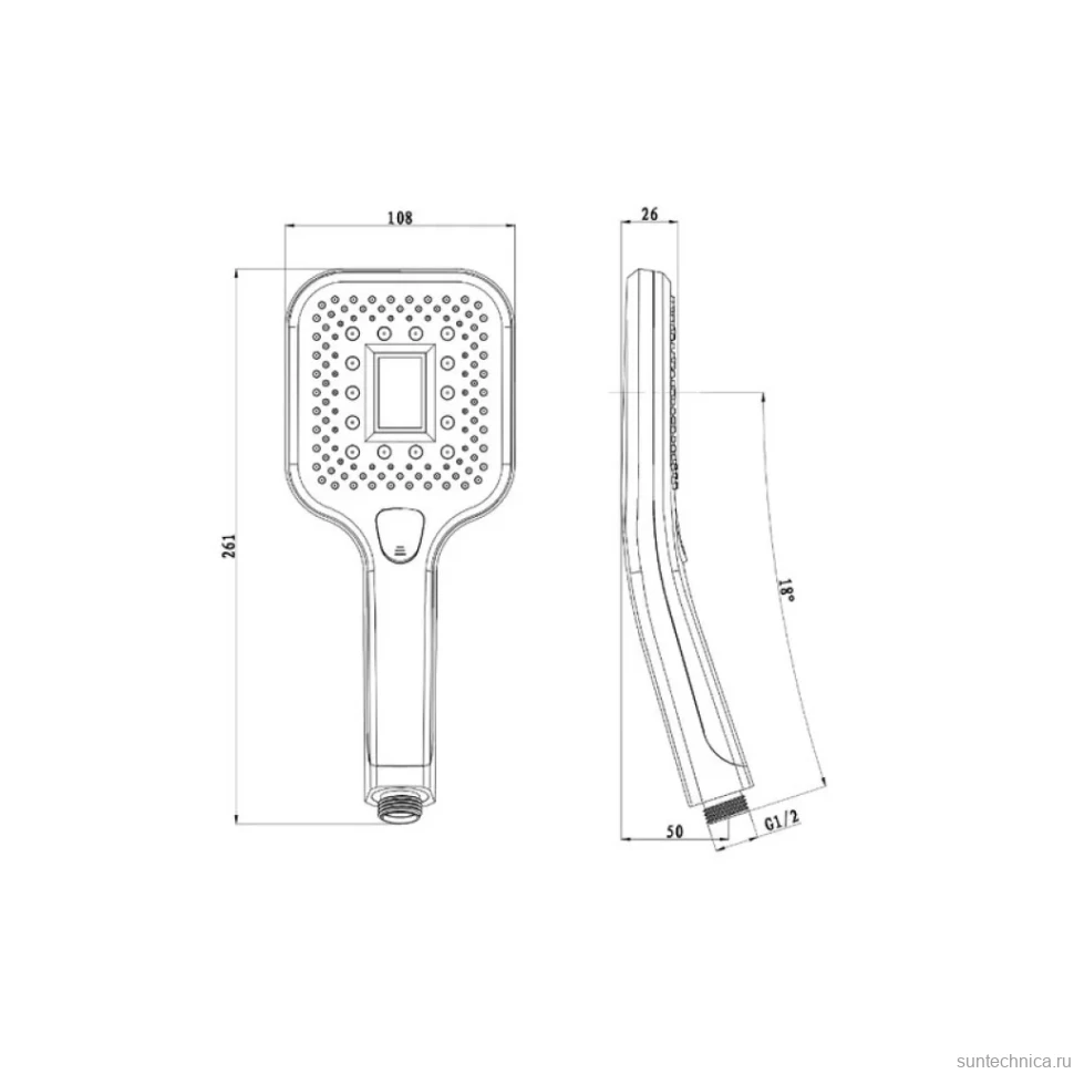 Душевая лейка Olive'S D172LED хром