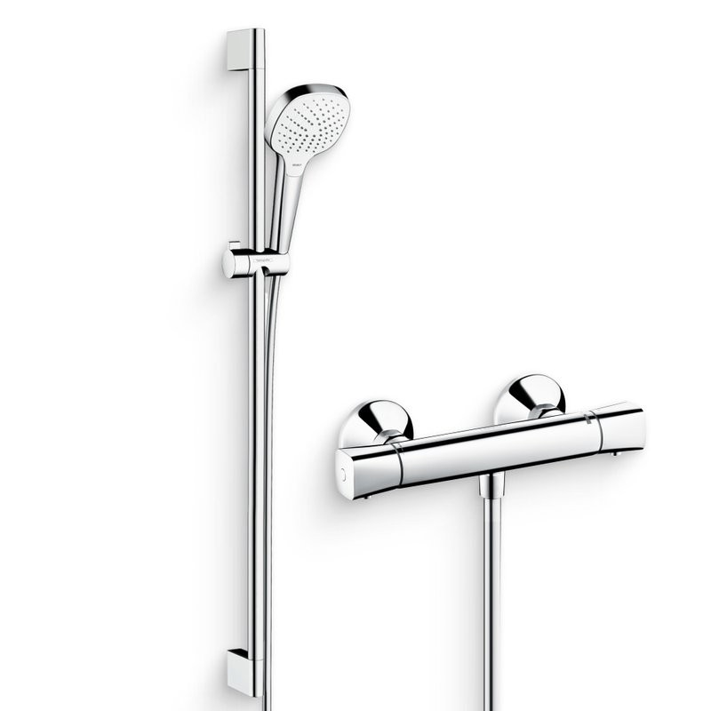 Душевой комплект Термостат Hansgrohe Ecostat universal 13122000 для душа + Гарнитур Croma Select E 26592400