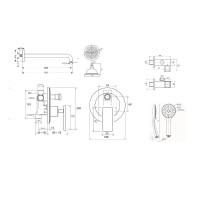 Душевая система встраиваемая Bronze de Luxe PURE A800/9143-2, хром