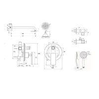 Душевая система встраиваемая Bronze de Luxe PURE A800/9143-2, хром Душевая система встраиваемая Bronze de Luxe PURE A800/9143-2, хром