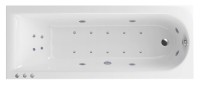 Акриловая ванна Excellent Aurum Lux WAEX.AUR17.LUX.CR 170x70 см, пристенная, с гидромассажем, белая, с каркасом, со сливом-переливом