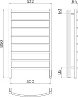 Полотенцесушитель электрический Terminus Классик П8 500x850