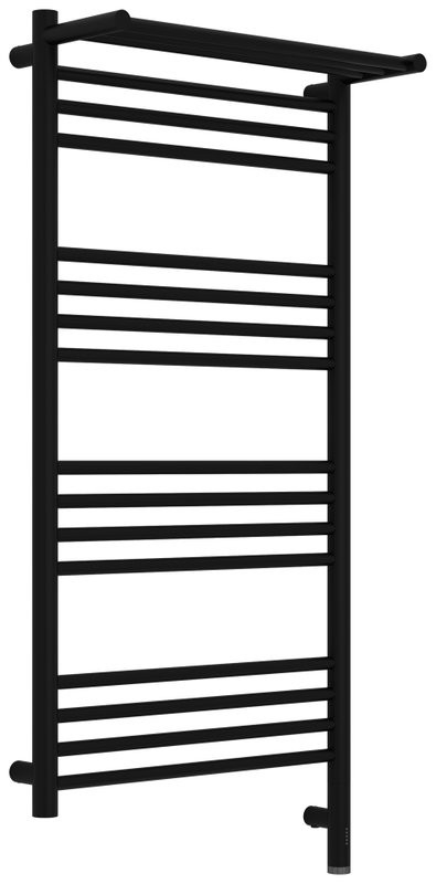 Полотенцесушитель электрический Сунержа Богема 3.1 31-6007-1050 110x55 см, подключение справа, матовый черный, лесенка, с полкой