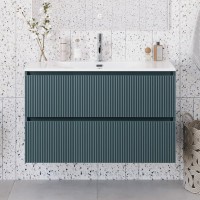 Мебель для ванной комнаты BelBagno Uno-mini 100 подвесная, 2 ящика, матовая голубая