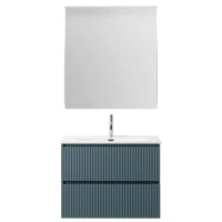 Мебель для ванной комнаты BelBagno Uno-mini 100 подвесная, 2 ящика, матовая голубая