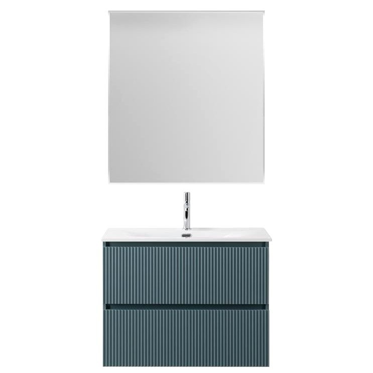 Мебель для ванной комнаты BelBagno Uno-mini 100 подвесная, 2 ящика, матовая голубая