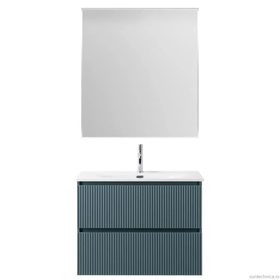 Мебель для ванной комнаты BelBagno Uno-mini 100 подвесная, 2 ящика, матовая голубая