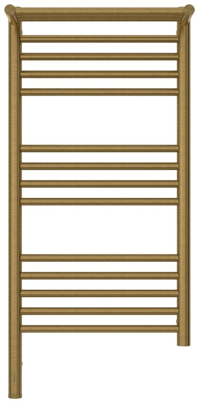 Полотенцесушитель электрический Сунержа Богема 3.1 051-6006-8040 90x45 см, подключение слева, состаренная латунь, лесенка, с полкой