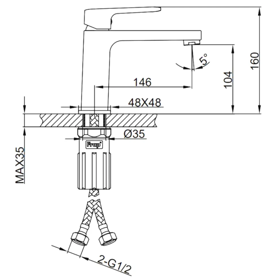 Смеситель для раковины Frap H89 F1089 хром