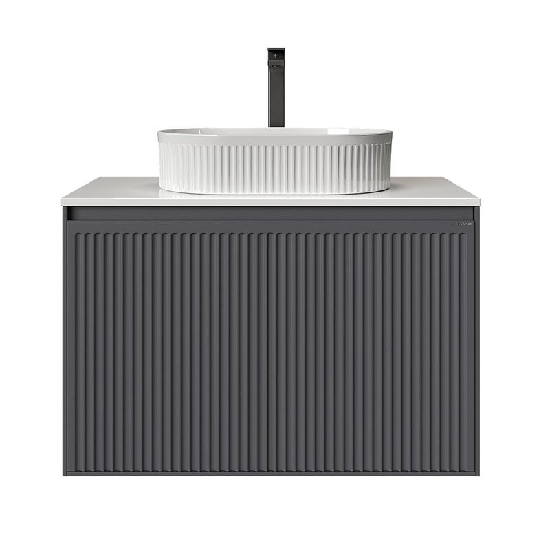 Тумба под раковину без столешницы Grossman Кристалл 80 подвесная, матовый графит