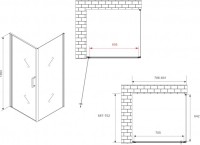 Душевой уголок Abber Sonnenstrand AG04080B-S70B 70x80, профиль черный, стекло прозрачное