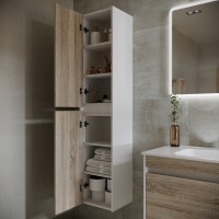 Шкаф пенал для ванной Sancos Smart 35 см дуб бардолино