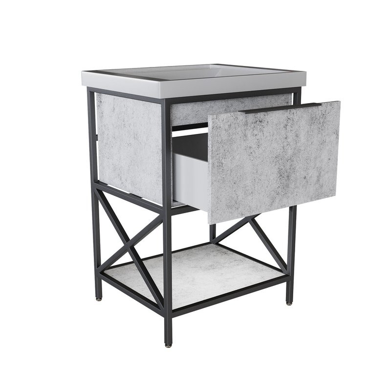 Тумба с раковиной Mixline Бруклин 60 бетон