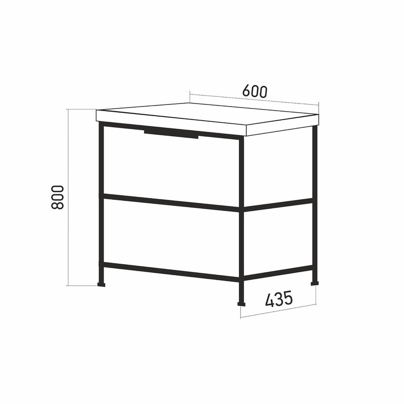 Тумба с раковиной Mixline Бруклин 60 бетон