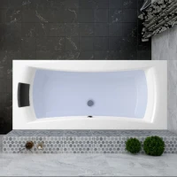 Акриловая ванна Lavinia Boho Evan 200x90 см, встраиваемая, белая, с каркасом, с экраном, с подголовником
