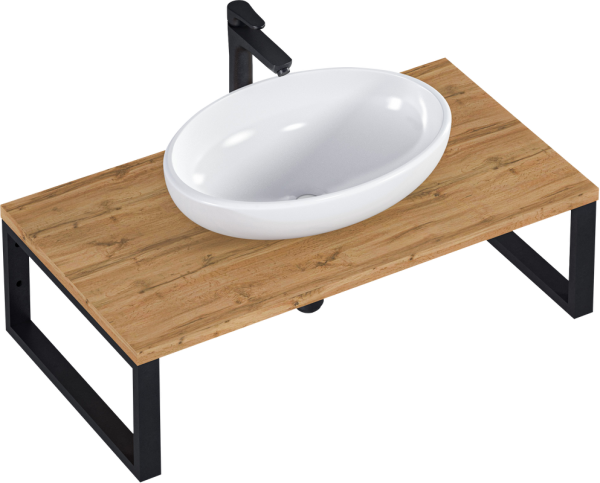 Столешница с раковиной 1MarKa Grunge Loft 90 дуб вотан