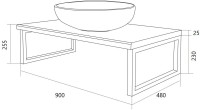 Столешница с раковиной 1MarKa Grunge Loft 90 дуб вотан