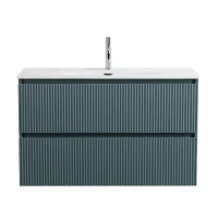 Тумба с раковиной BelBagno Uno 100 подвесная, 2 ящика, матовая голубая