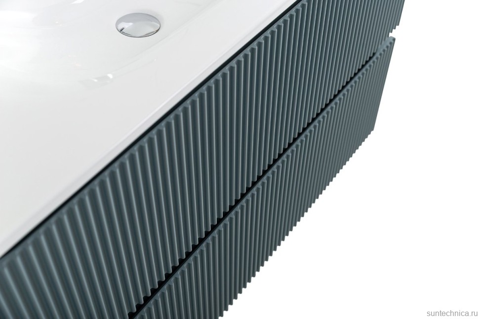 Тумба с раковиной BelBagno Uno 100 подвесная, 2 ящика, матовая голубая