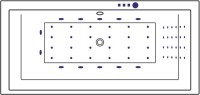 Акриловая ванна Excellent Crown Grand Nano 190x90 см, встраиваемая, с гидромассажем, белая, с каркасом, со сливом-переливом, фурнитура золото