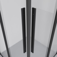 Душевой уголок Niagara Nova NG-6824-34BLACK 100x100, профиль черный матовый, стекло прозрачное