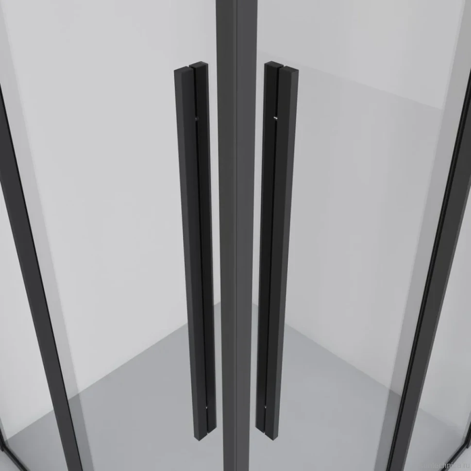 Душевой уголок Niagara Nova NG-6824-34BLACK 100x100, профиль черный матовый, стекло прозрачное