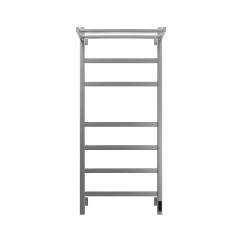 Полотенцесушитель электрический Grota Tela 530х1200 NM EL 120x55 см, подключение справа, слева, скрытое подключение справа, матовый хром, лесенка, с полкой