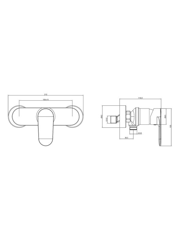 Смеситель для душа AQUATEK Ника AQ1834CR хром
