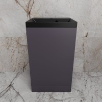 Тумба с раковиной Style Line Моно 50 напольная, графит нубук, раковина Asti 50 антрацит