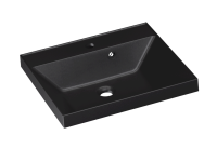 Тумба с раковиной Style Line Моно 50 напольная, графит нубук, раковина Asti 50 антрацит