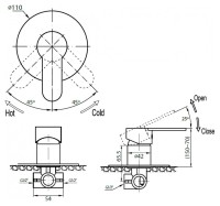 Встраиваемый смеситель для душа и ванны Cezares Laconico C DI 01 С ВНУТРЕННЕЙ ЧАСТЬЮ