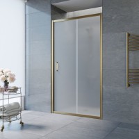 Душевая дверь в нишу Vegas Glass ZP Tur Novo 135 05 10 135 см, профиль бронза, стекло сатин