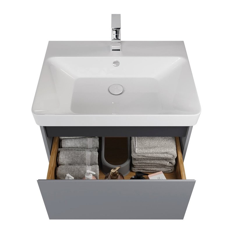 Тумба с раковиной Dreja Luxury Plus 50 серый базальт