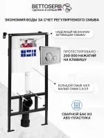 Комплект Инсталляция BETTOSERB Sava Fix Slim 40006456 + Кнопка Twin 40006464 цвет глянцевый хром