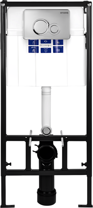 Комплект Инсталляция BETTOSERB Sava Fix Slim 40006456 + Кнопка Twin 40006464 цвет глянцевый хром