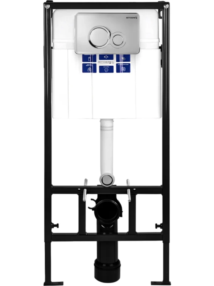 Комплект Инсталляция BETTOSERB Sava Fix Slim 40006456 + Кнопка Twin 40006464 цвет глянцевый хром