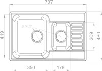 Мойка кухонная GranFest Quarz Z 21K белая